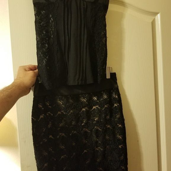 Top and bottom deep black lace dress - Picture 5 of 7